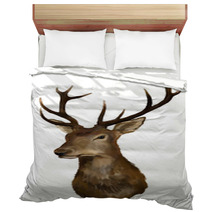 Deer Head On A White Background Bedding 40983724
