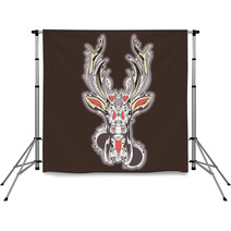 Deer Head Tattoo Design Backdrops 58618447