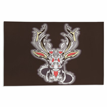 Deer Head Tattoo Design Rugs 58618447