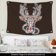 Deer Head Tattoo Design Wall Art 58618447
