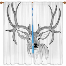 Deer Head Window Curtains 52210867