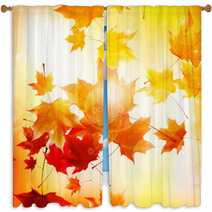 Delicate Autumn Sun With Glare On Gold Sky Window Curtains 69040383