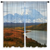 Denali Mountain And Wonder Lake At Sunrise Window Curtains 91616493