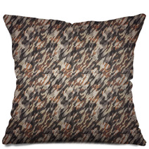Desert Camouflage Background - A Background With Camouflage Pattern In Desert Colors. Pillows 93122113