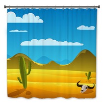 Desert Cartoon Landscape Bath Decor 64283864