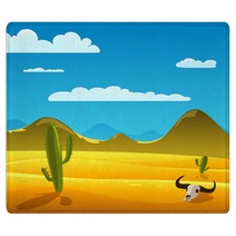 Desert Cartoon Landscape Rugs 64283864