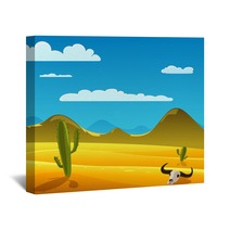Desert Cartoon Landscape Wall Art 64283864