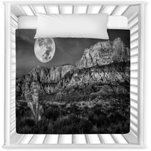 Desert Mountains On A Night Of The Full Moon Nursery Decor 67268358