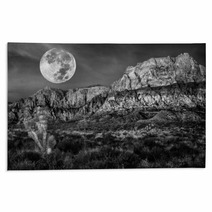 Desert Mountains On A Night Of The Full Moon Rugs 67268358