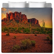 Desert Sunset With Mountain Near Phoenix Arizona USA Bedding 66008213