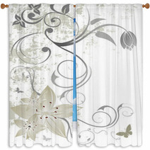 Design Floral Window Curtains 12108238