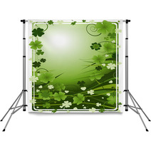 Design For St. Patrick's Day With Four And Three Leaf Clovers Backdrops 6411914
