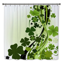 Design For St. Patrick's Day With Four And Three Leaf Clovers Bath Decor 6330109
