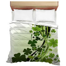 Design For St. Patrick's Day With Four And Three Leaf Clovers Bedding 6330109
