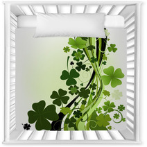 Design For St. Patrick's Day With Four And Three Leaf Clovers Nursery Decor 6330109