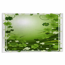 Design For St. Patrick's Day With Four And Three Leaf Clovers Rugs 6411914