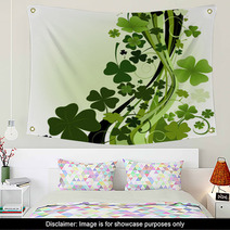 Design For St. Patrick's Day With Four And Three Leaf Clovers Wall Art 6330109