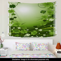 Design For St. Patrick's Day With Four And Three Leaf Clovers Wall Art 6411914
