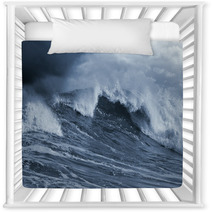 Detailed Atlantic Stormy Big Wave; Toned Blue, Enhanced Sky Nursery Decor 52441902