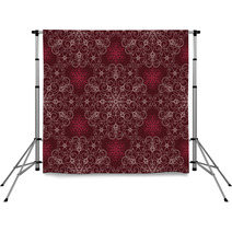 Detailed Maroon Floral Pattern Backdrops 16708900