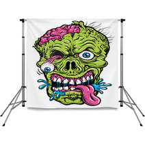 Detailed Zombie Head Illustration Backdrops 48001577