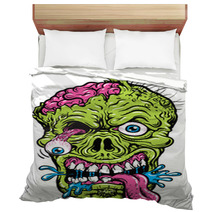 Detailed Zombie Head Illustration Bedding 48001577