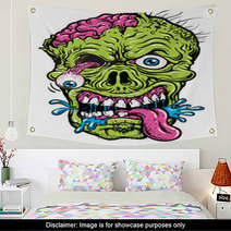 Detailed Zombie Head Illustration Wall Art 48001577