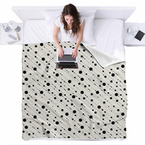 Diagonal Dots And Dashes Seamless Pattern In Black Blankets 61790012