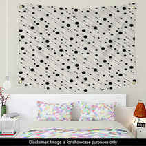 Diagonal Dots And Dashes Seamless Pattern In Black Wall Art 61790012