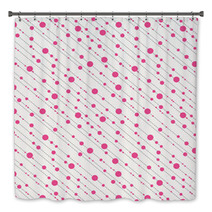 Diagonal Dots And Dashes Seamless Pattern In Pink Bath Decor 61790040