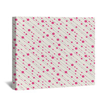 Diagonal Dots And Dashes Seamless Pattern In Pink Wall Art 61790040