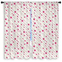 Diagonal Dots And Dashes Seamless Pattern In Pink Window Curtains 61790040
