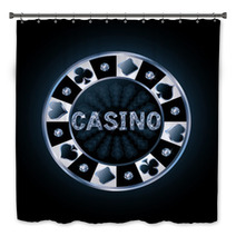 Diamond Casino Poker Chip, Vector Illustration Bath Decor 70615349