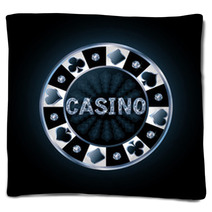 Diamond Casino Poker Chip, Vector Illustration Blankets 70615349