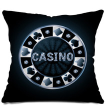 Diamond Casino Poker Chip, Vector Illustration Pillows 70615349