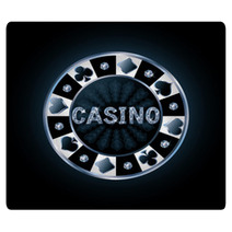 Diamond Casino Poker Chip, Vector Illustration Rugs 70615349