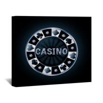 Diamond Casino Poker Chip, Vector Illustration Wall Art 70615349