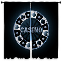 Diamond Casino Poker Chip, Vector Illustration Window Curtains 70615349