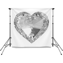 Diamond Heart Isolated With Clipping Path Backdrops 48563101