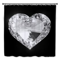 Diamond Heart Isolated With Clipping Path Bath Decor 48563125