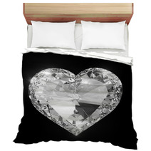 Diamond Heart Isolated With Clipping Path Bedding 48563125