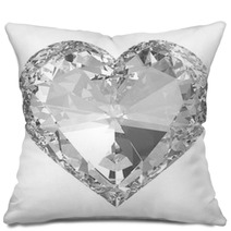 Diamond Heart Isolated With Clipping Path Pillows 48563101