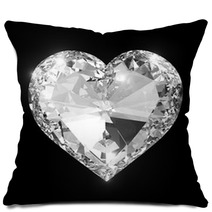 Diamond Heart Isolated With Clipping Path Pillows 48563125