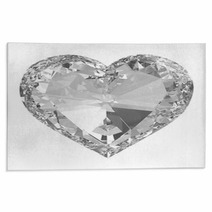 Diamond Heart Isolated With Clipping Path Rugs 48563101