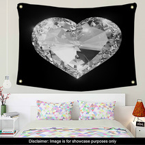 Diamond Heart Isolated With Clipping Path Wall Art 48563125