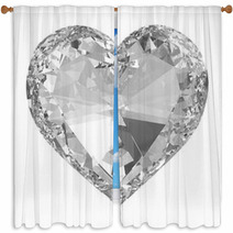 Diamond Heart Isolated With Clipping Path Window Curtains 48563101