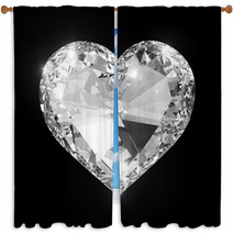 Diamond Heart Isolated With Clipping Path Window Curtains 48563125