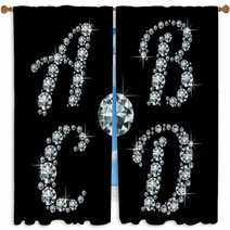 Diamond Retro-styled Letters Window Curtains 37135815