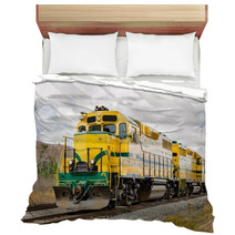 Diesel Locomotive And Cloudy Sky Bedding 49372091