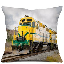 Diesel Locomotive And Cloudy Sky Pillows 49372091